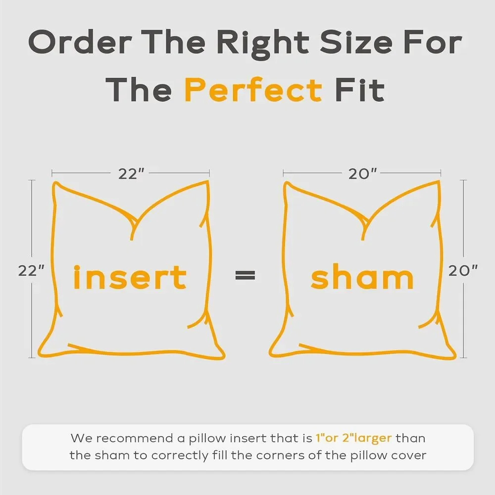 2 Down & Feather Throw Pillow Inserts 22x22, 100% Down-Proof Cotton Cover, White